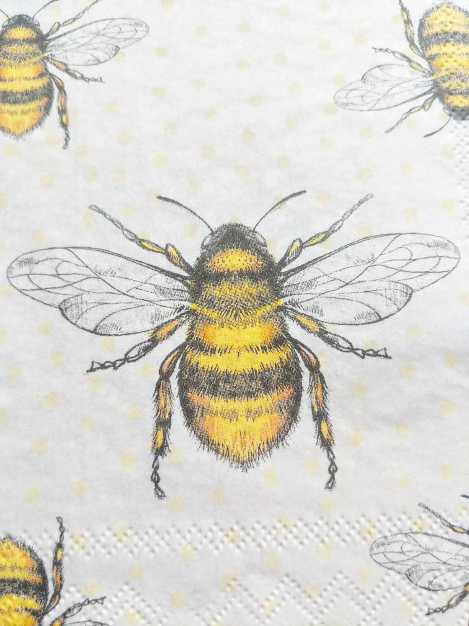 Paper Decoupage Napkins Bees Set of 2 Etsy