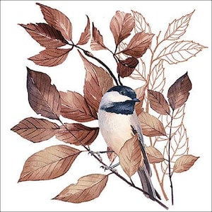 Decoupage Napkins 6.5&quot;  (2pcs)- Lovely Chickadee