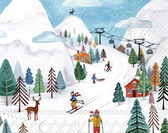 Decoupage-Servietten 16,5 cm - Winterfreuden