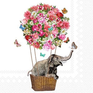 Decoupage Napkins 5&quot; (2pcs)- Elefant