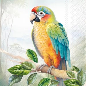 Decoupage napkins 6.5&quot;  (2pcs)- Exotic Parrot