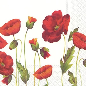 Serviettes de découpage 6,5 po. (2 pcs) - Coquelicot
