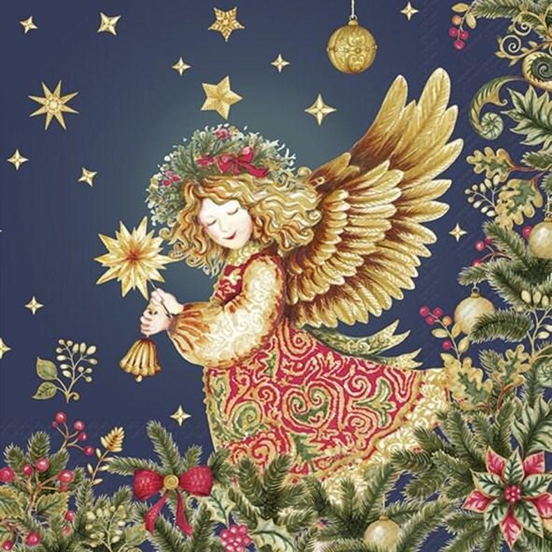 Decoupage Napkins, Lunch 6.5"  (2pcs)- Opulent Angel