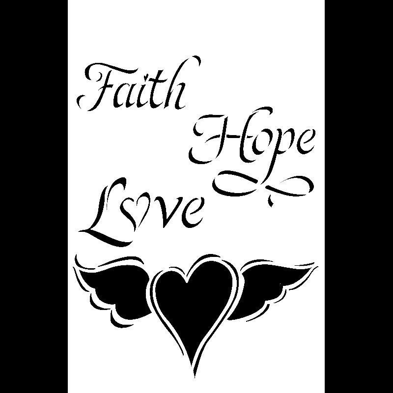 TCW Stencil Faith Hope Love 6 X 9 | Etsy