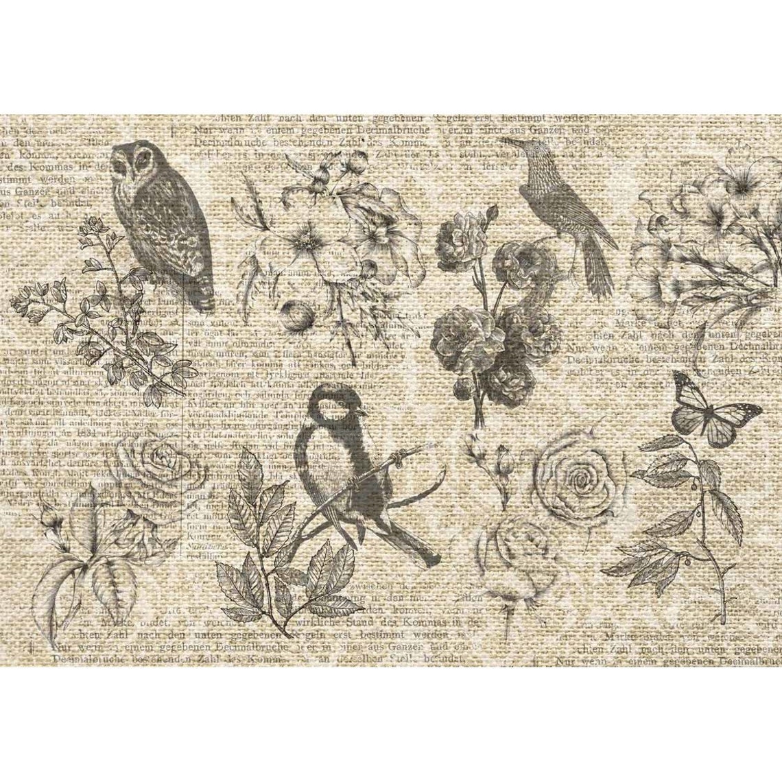 Decoupage Queen A4 Rice Paper Burlap Flying Things 0091 Etsy