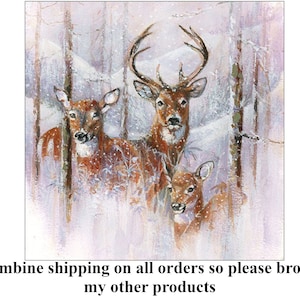 Decoupage Lunch Napkins 6.5&quot; - Winterness Stag