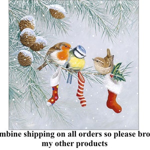 Decoupage Lunch Napkins 6.5&quot; - Christmas Socks