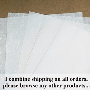 10 feuilles de papier de riz blanc uni ou papier de mûrier, 26 g/m², imprimables A4