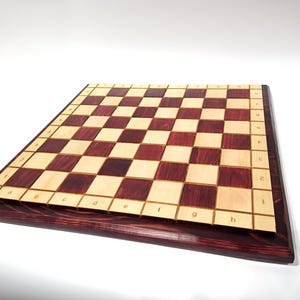 Wooden chess board. Chess board 44x44 cm. 17.5 inches. Can be customized according to your wishes. Personalized engraving available.
