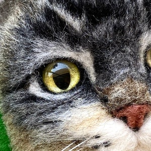 Custom Needle Felted Cat Portrait in Framed, Pet Memorial Felted Cat, Custom Pet Memorial, Custom Personalized Pet Portrait