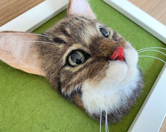 Custom Personalized Pet Portrait, Custom Pet Memorial, 3D Cat in Frame