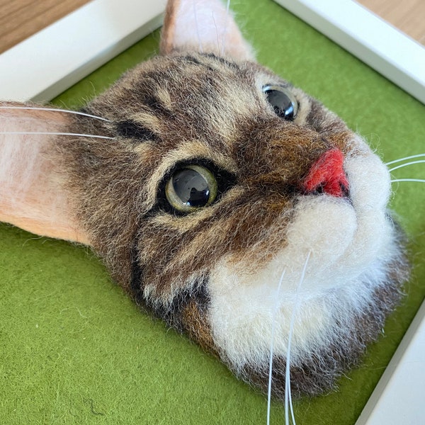 Custom Personalized Pet Portrait, Custom Pet Memorial, 3D Cat in Frame