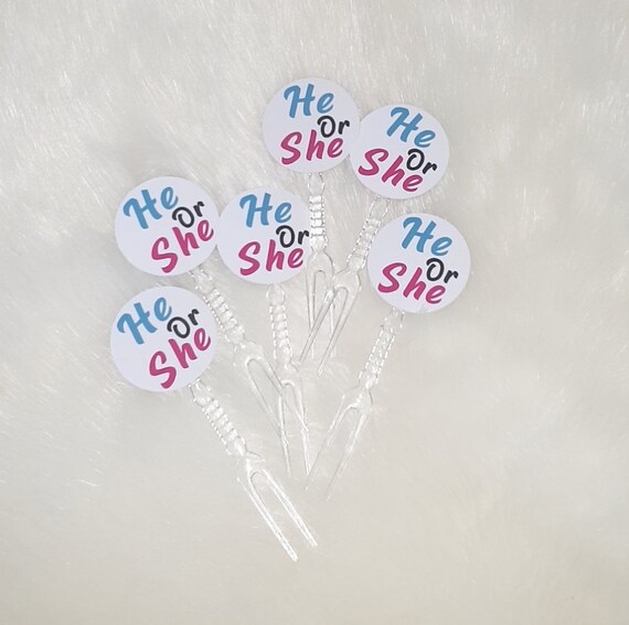 Gender Reveal Cupcake Snacks Toppers Etsy