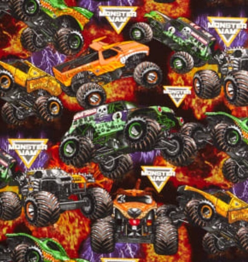 FQ Monster Jam 18 x 21 inches cotton fabric Etsy