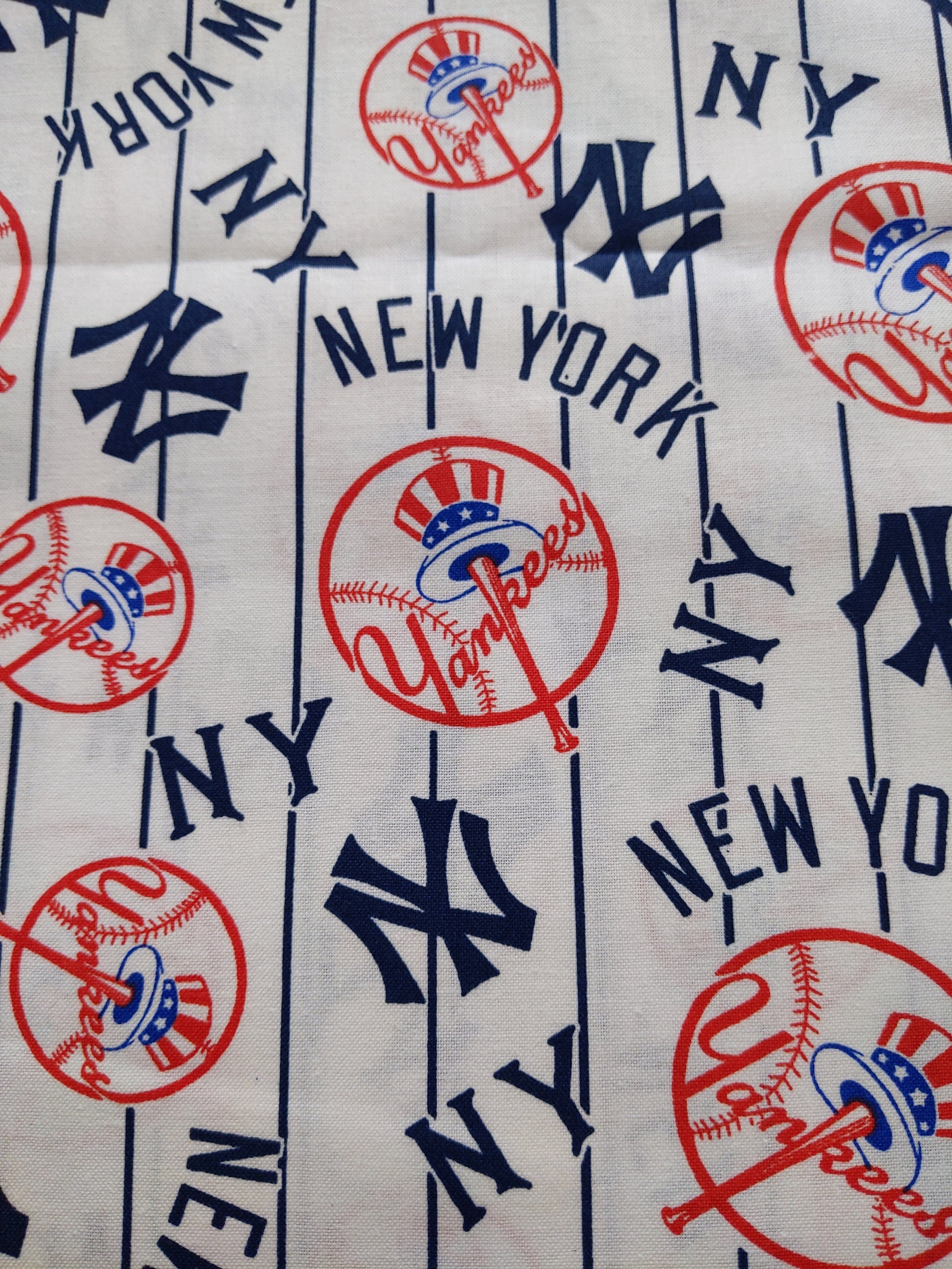 FQ NY Yankees cotton fabric 18 x 21 inches Etsy
