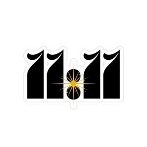 11:11 Angel Number Transparent Sticker, Die-Cut Vinyl, Waterproof, Fade Resistant, Outdoor Sticker, Skateboard, Water bottle, Laptop