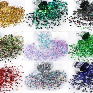 Galaxy Stars Nail Art Glitters Sequins 3mm 2g - UV resin, nail gel, acrylic nail, nail polish glitter, holographic