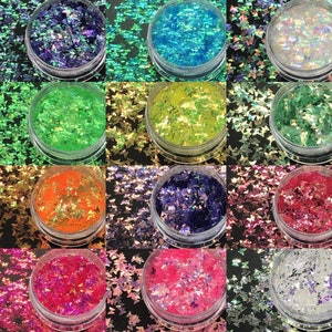 Fantasy Iridescent Butterflies Nail Art Glitters Sequins 3mm 2g - Transparent UV resin nail gel acrylic nail nail polish glitter holographic