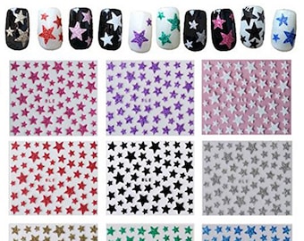 Nail Art 3D Glitter Stickers Decals Christmas Stars