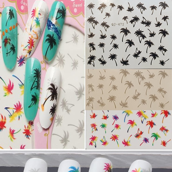 Palm Tree Nail Decals Etsy