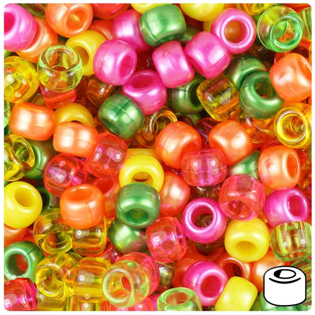 Translucent Pony Beads 1008 Pcs Hair Beads Kit For Girls And Kids Hair Braids Pony/E-Beads Spacer Beads & Stoppers - Foto 11