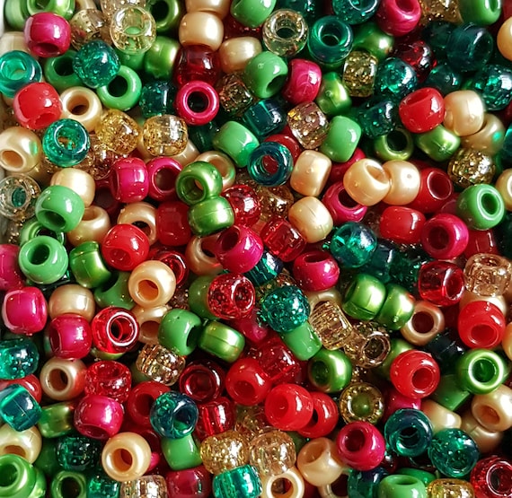 100 18mm Round Beads Purple, Green, and Gold