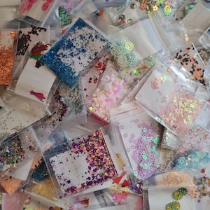 Lucky Dip 5 x Bags of Random Samples Nail Art Glitters Sequins - UV resin, nail gel, acrylic nail, nail polish glitter, holographic