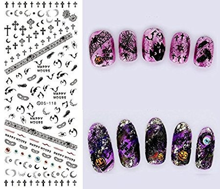 Frightful Halloween Nail Art 3D Decals Transfers Gothic Goth - Etsy