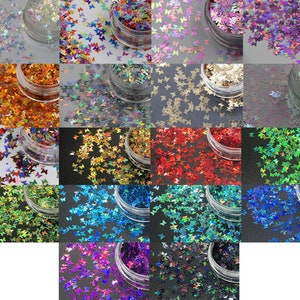 Beautiful Butterflies Nail Art Glitters Sequins 3mm 2g - UV resin, nail gel, acrylic nail, nail polish glitter, holographic