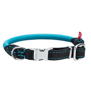 Quick Release Rolled Italian Leather Dog Collar