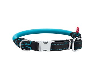 Quick Release Rolled Italian Leather Dog Collar