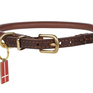 Rolled Leather/Skinny/Light Design/Italy's Buttery Supple Rolled Leather Dog Collar With No Edging