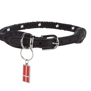Reflective Rope Dog Collar Black Size (8&quot;-24&quot;)