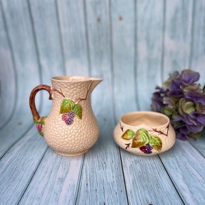 Vintage Wade Bramble Sugar Bowl and Milk / Cream Jug