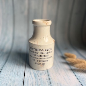 French Antique &quot;Moutarde de Maille&quot; Parisian Mustard Jar — Late 19th Century - Made by Digoin Sarreguemines