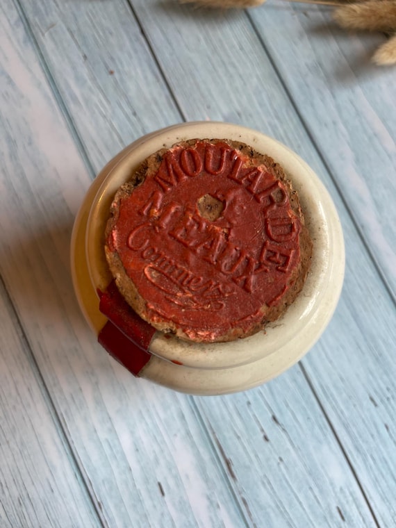 ヴィンテージフランス炻器マスタードポット：LAB-Lagny Moutarde de