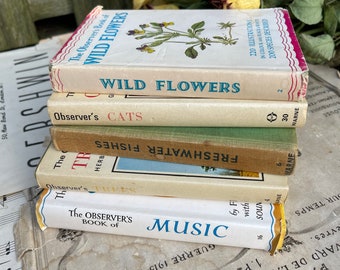 Vintage Observer Guides - Music, Trees, Freshwater Fish, Cats, Wild Flowers