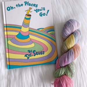 Oh, die Orte, an die du gehen wirst! Garn, handgefärbtes Garn, handgefärbtes Garn, Büchergarn, klassisches Büchergarn, Kinderbuchgarn