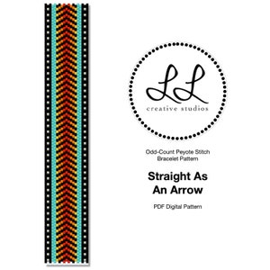 Fast Peyote Miyuki Delica Bracelet Beading Pattern - Straight Arrow