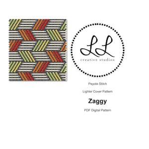 Even Count Peyote Miyuki Delica Lighter Cover Beading Pattern - Zaggy