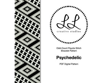 Peyote Miyuki Delica Bracelet Beading Pattern - Psychedelic