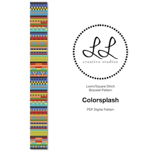 Loom or Square Stitch Miyuki Delica Bracelet Beading Pattern - Colorsplash