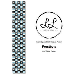 Loom or Square Stitch Miyuki Delica Bracelet Beading Pattern - Frostbyte