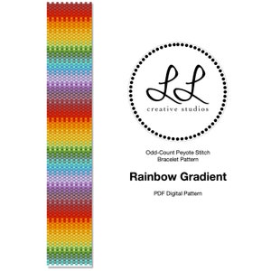 Peyote Miyuki Delica Bracelet Beading Pattern - Rainbow Gradient