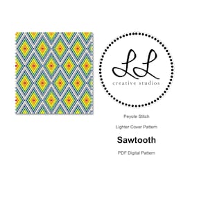 Even Count Peyote Miyuki Delica Lighter Cover Beading Pattern - Sawtooth