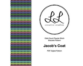 Peyote Miyuki Delica Bracelet Beading Pattern - Jacob's Coat