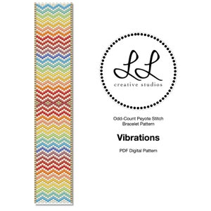 Peyote Miyuki Delica Bracelet Beading Pattern - Vibrations