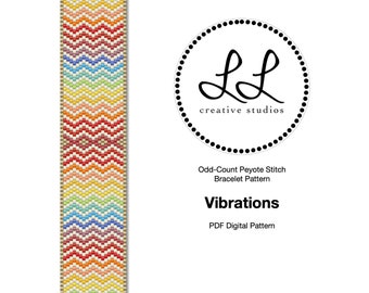 Peyote Miyuki Delica Bracelet Beading Pattern - Vibrations