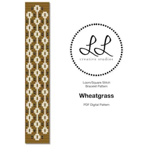 Loom or Square Stitch Miyuki Delica Bracelet Beading Pattern - Wheatgrass