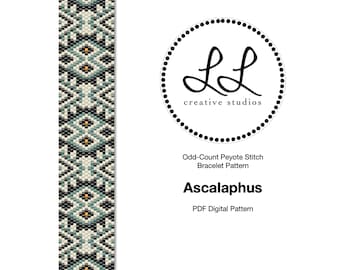 Peyote Miyuki Delica Bracelet Beading Pattern - Ascalaphus